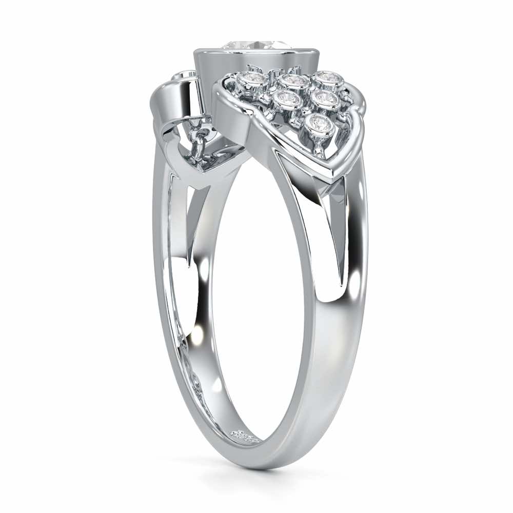 Enchanting Shimmer Solitaire Ring - White Gold - Image 3