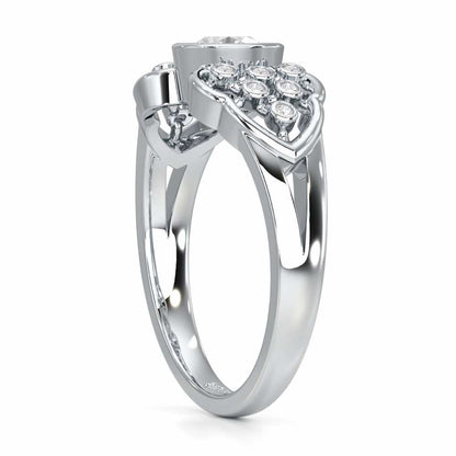 Enchanting Shimmer Solitaire Ring - White Gold - Image 3