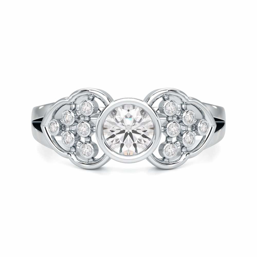 Enchanting Shimmer Solitaire Ring - White Gold - Image 4