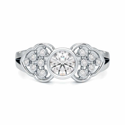 Enchanting Shimmer Solitaire Ring - White Gold - Image 4