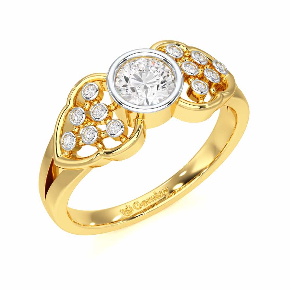 Enchanting Shimmer Solitaire Ring - Yellow Gold - Image 1