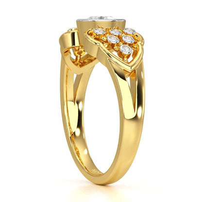 Enchanting Shimmer Solitaire Ring - Yellow Gold - Image 3