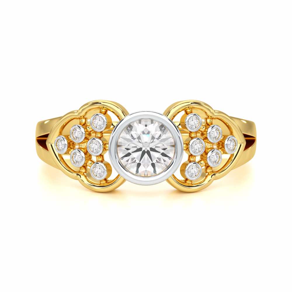 Enchanting Shimmer Solitaire Ring - Yellow Gold - Image 4