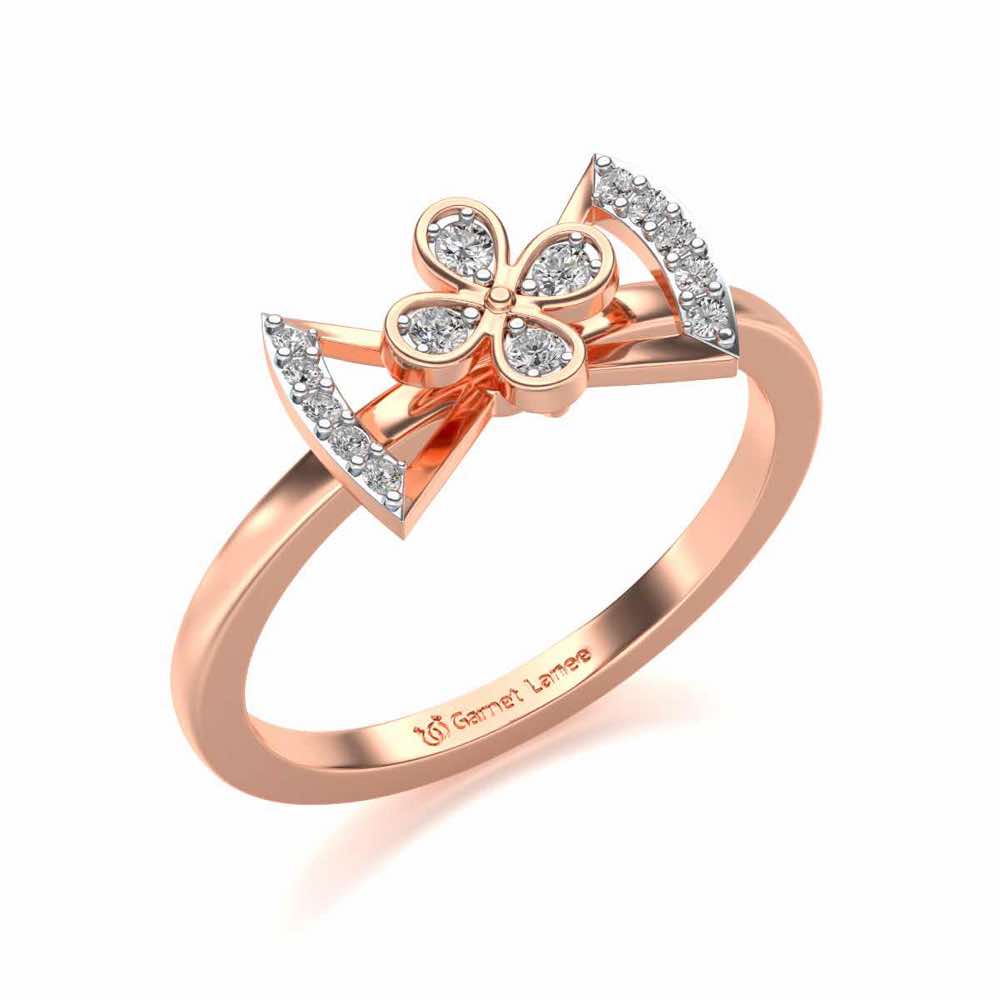 Enchanting bow-tie Silver Ring - Rose Gold - Image 1