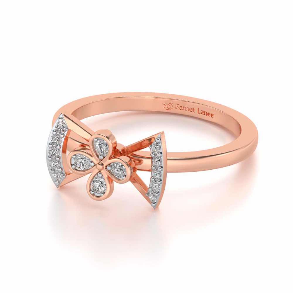 Enchanting bow-tie Silver Ring - Rose Gold - Image 2