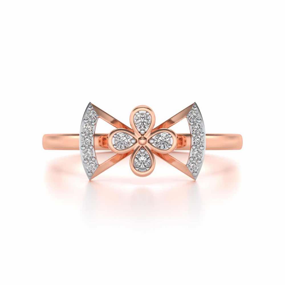 Enchanting bow-tie Silver Ring - Rose Gold - Image 4