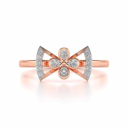Enchanting bow-tie Silver Ring - Rose Gold - Image 4