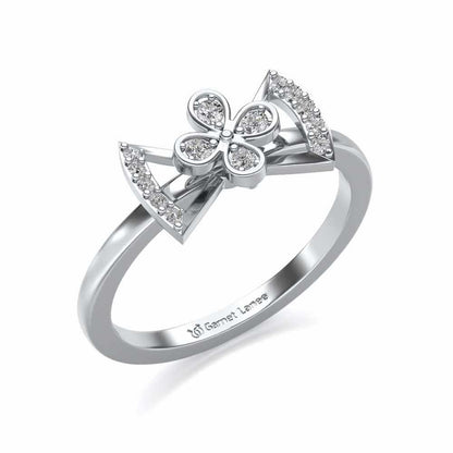 Enchanting bow-tie Silver Ring - White Gold - Image 1