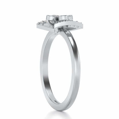 Enchanting bow-tie Silver Ring - White Gold - Image 3