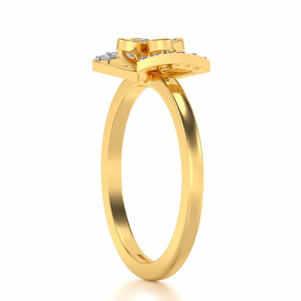 Enchanting bow-tie Silver Ring - Yellow Gold - Image 3