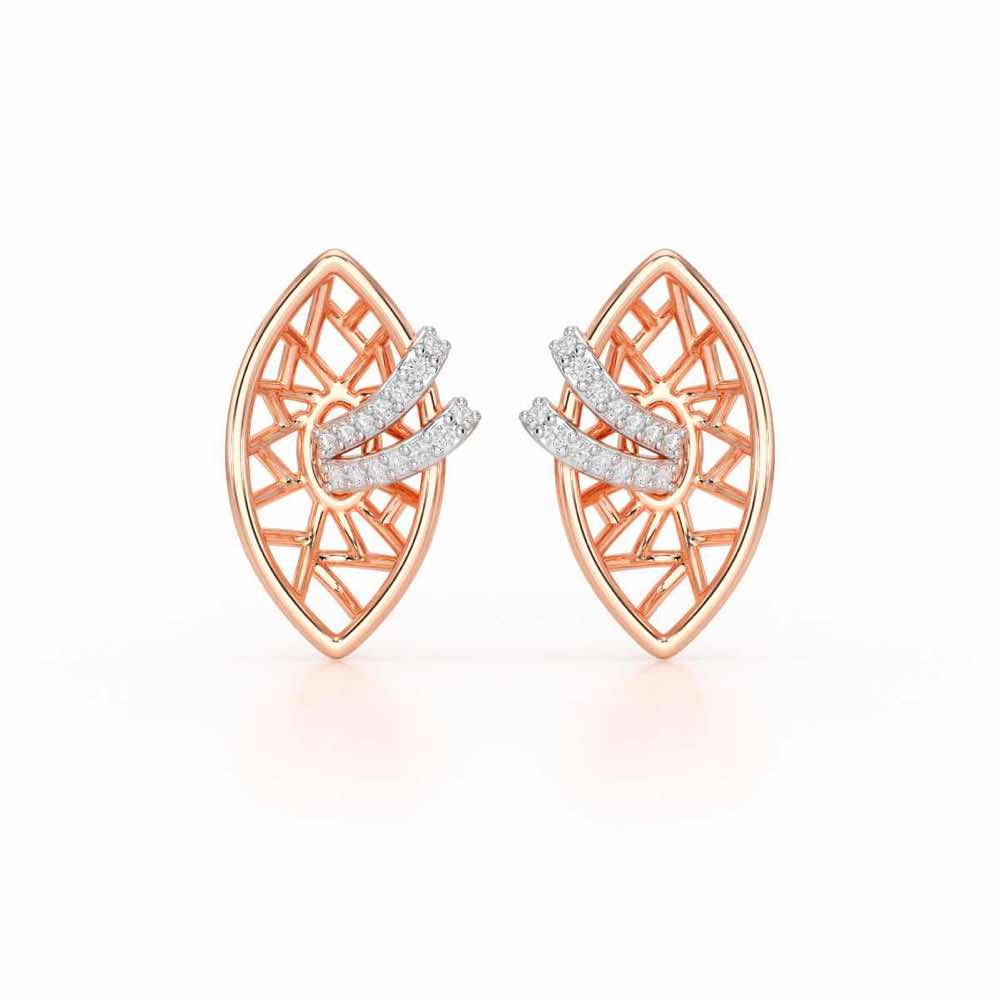 Enchantment Silver Stud Earrings - Rose Gold - Image 1