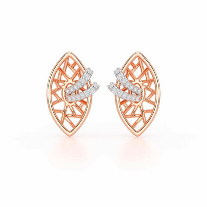 Enchantment Silver Stud Earrings - Rose Gold - Image 1