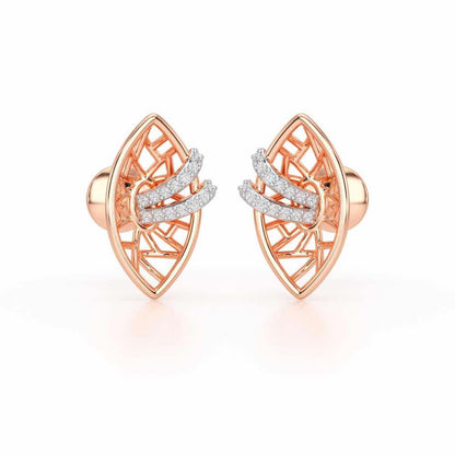 Enchantment Silver Stud Earrings - Rose Gold - Image 2