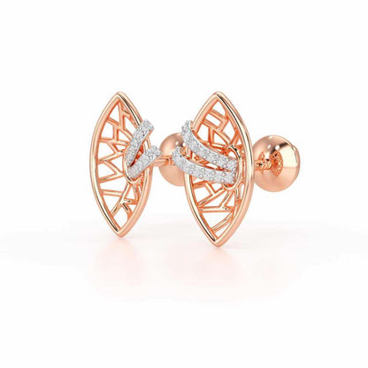 Enchantment Silver Stud Earrings - Rose Gold - Image 3