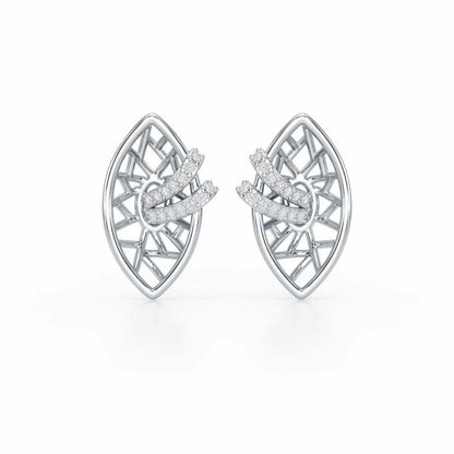 Enchantment Silver Stud Earrings - White Gold - Image 1