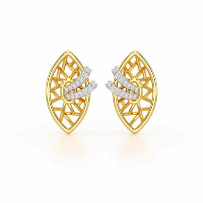 Enchantment Silver Stud Earrings - Yellow Gold - Image 1