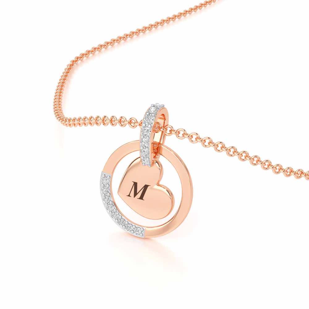 Enclosed Heart Silver Pendant - Rose Gold - Image 2