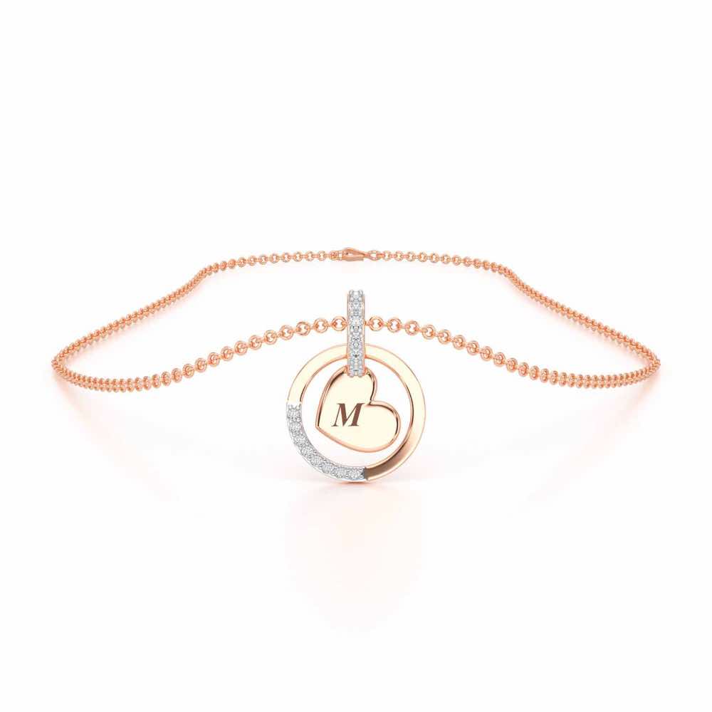 Enclosed Heart Silver Pendant - Rose Gold - Image 3