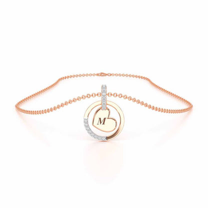 Enclosed Heart Silver Pendant - Rose Gold - Image 3