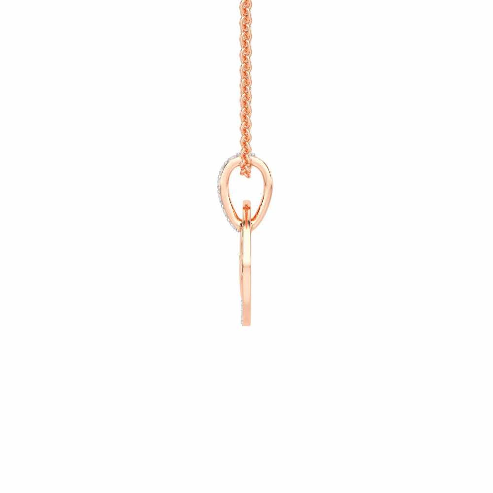 Enclosed Heart Silver Pendant - Rose Gold - Image 4