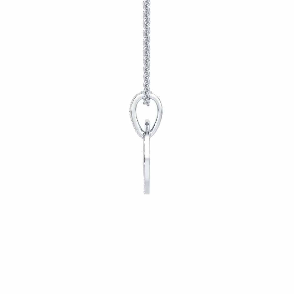 Enclosed Heart Silver Pendant - White Gold - Image 4