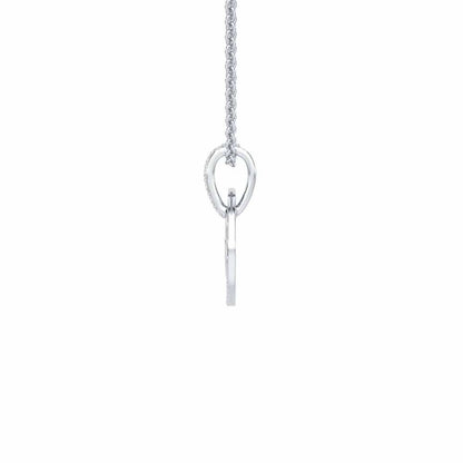 Enclosed Heart Silver Pendant - White Gold - Image 4