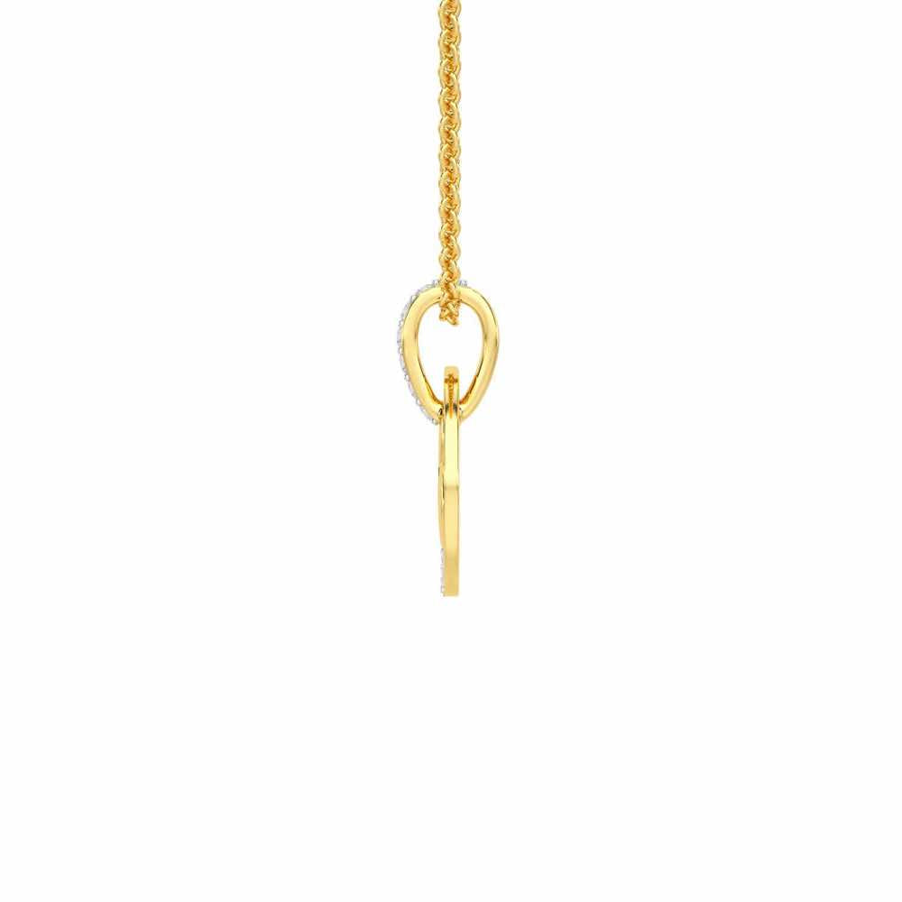 Enclosed Heart Silver Pendant - Yellow Gold - Image 4
