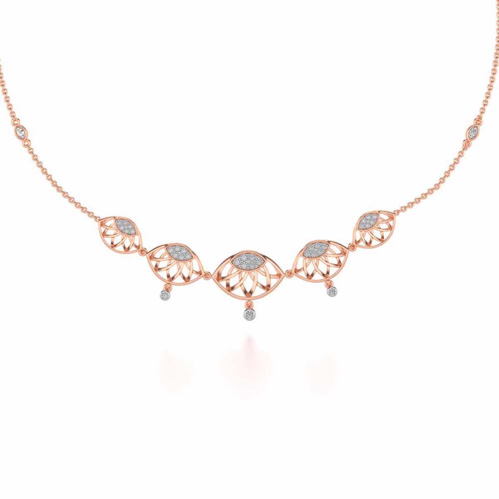 Enclosed Sunflower Silver Necklace - Rose Gold - Image 1