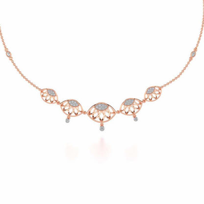 Enclosed Sunflower Silver Necklace - Rose Gold - Image 1