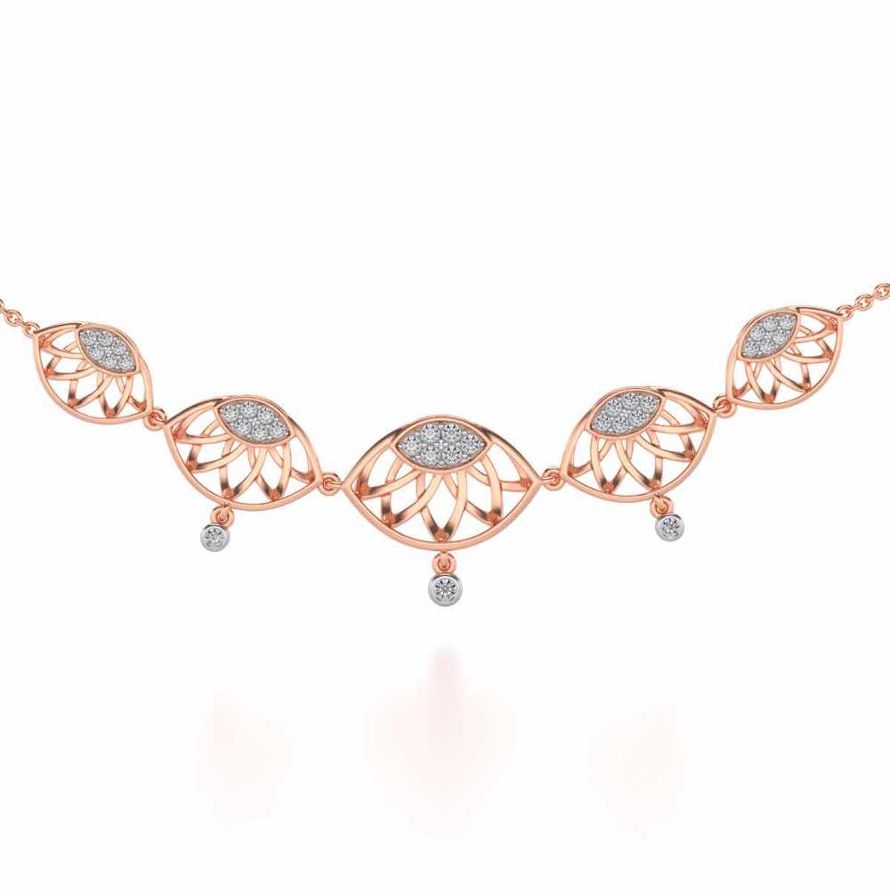 Enclosed Sunflower Silver Necklace - Rose Gold - Image 2