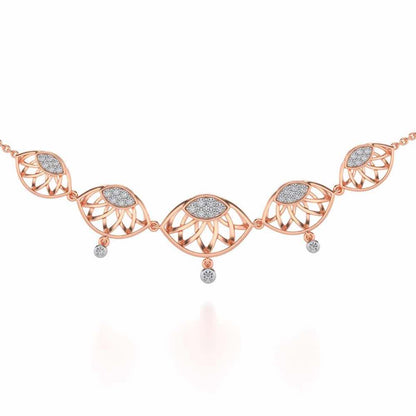 Enclosed Sunflower Silver Necklace - Rose Gold - Image 2