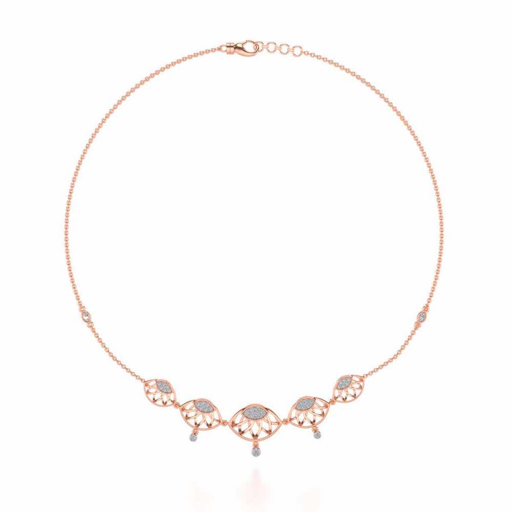 Enclosed Sunflower Silver Necklace - Rose Gold - Image 3
