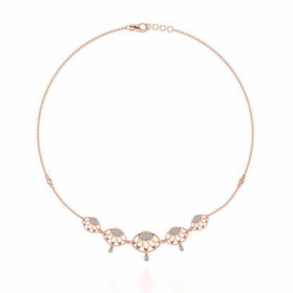 Enclosed Sunflower Silver Necklace - Rose Gold - Image 3