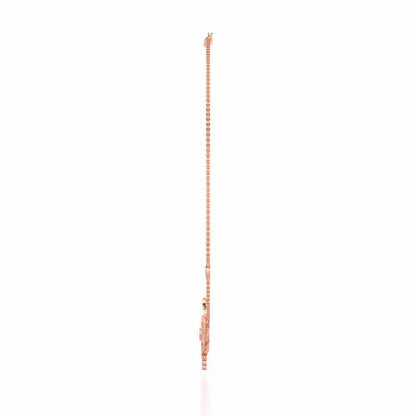 Enclosed Sunflower Silver Necklace - Rose Gold - Image 4