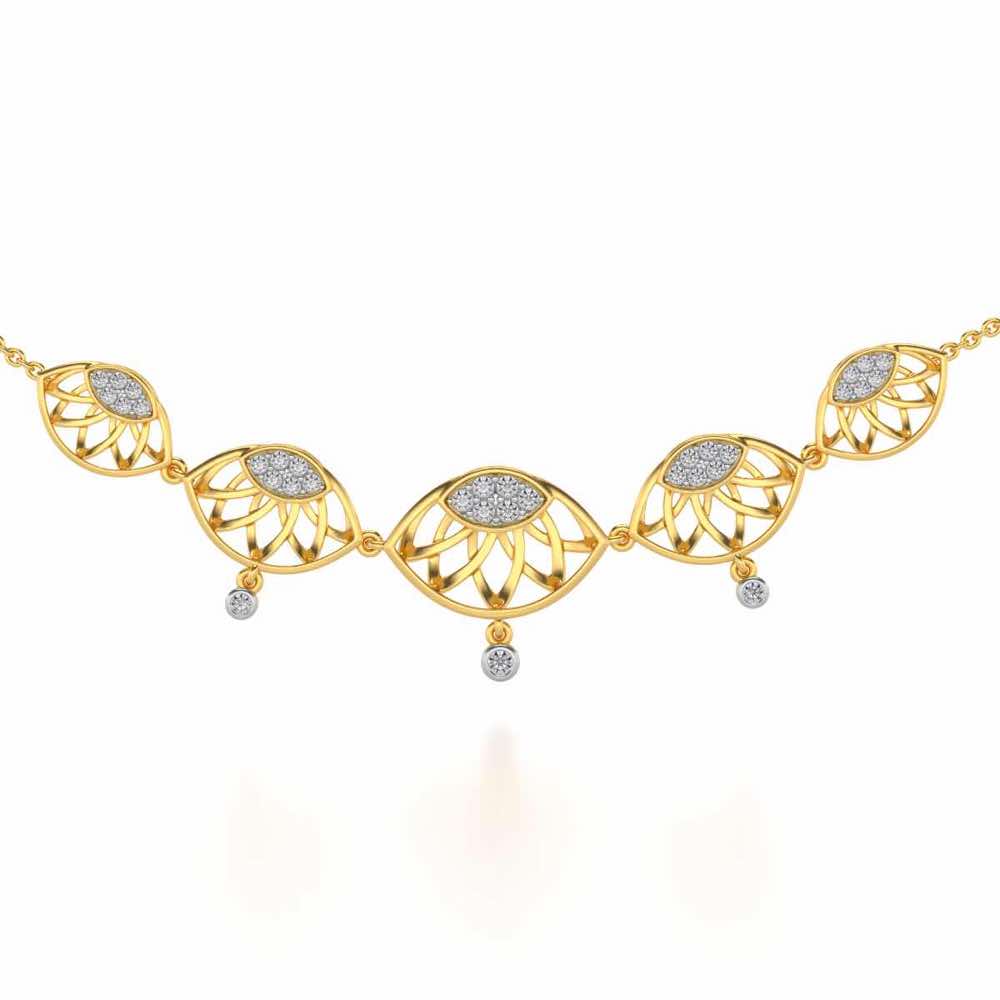 Enclosed Sunflower Silver Necklace - Yellow Gold - Image 2