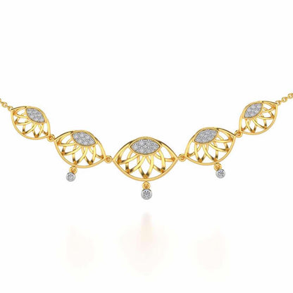Enclosed Sunflower Silver Necklace - Yellow Gold - Image 2