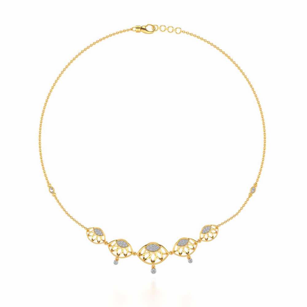 Enclosed Sunflower Silver Necklace - Yellow Gold - Image 3