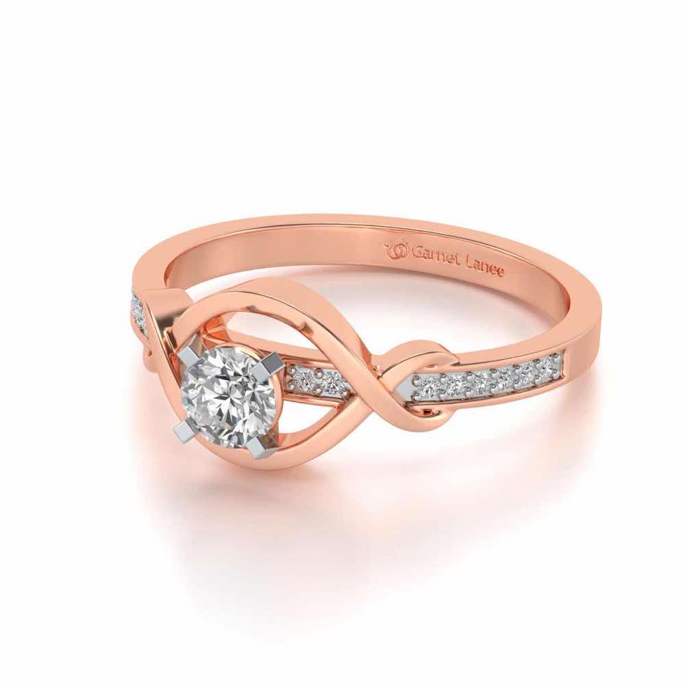 Endless desire Solitaire Silver Ring - Rose Gold - Image 2
