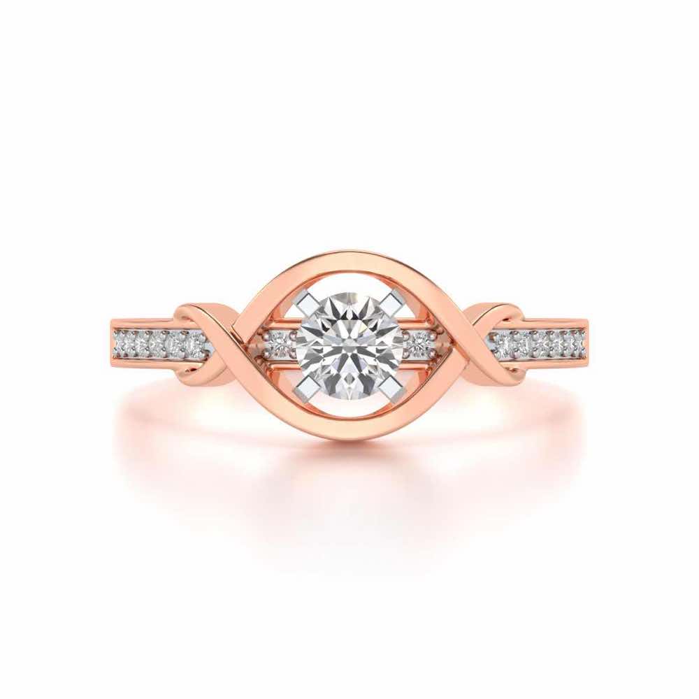 Endless desire Solitaire Silver Ring - Rose Gold - Image 4