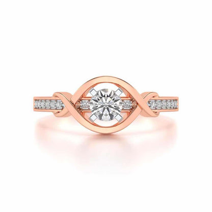 Endless desire Solitaire Silver Ring - Rose Gold - Image 4