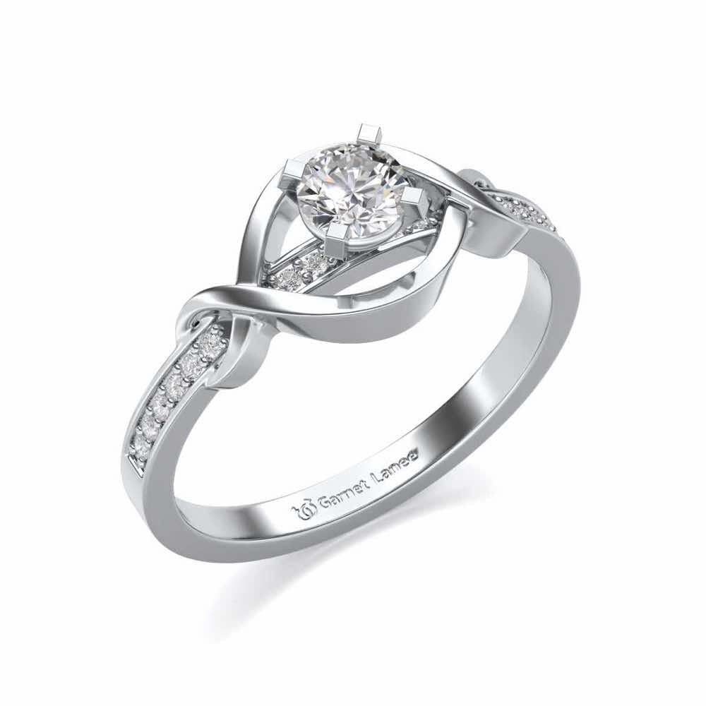 Endless desire Solitaire Silver Ring - White Gold - Image 1