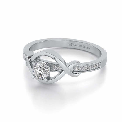 Endless desire Solitaire Silver Ring - White Gold - Image 2