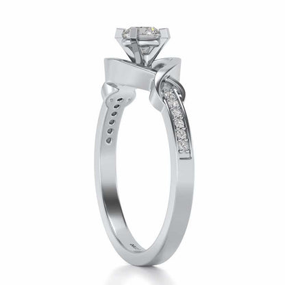 Endless desire Solitaire Silver Ring - White Gold - Image 3