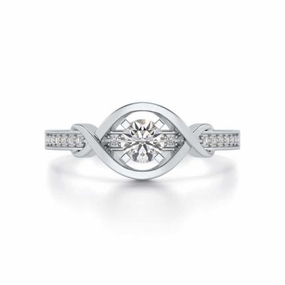 Endless desire Solitaire Silver Ring - White Gold - Image 4
