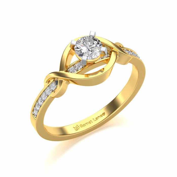 Endless desire Solitaire Silver Ring - Yellow Gold - Image 1