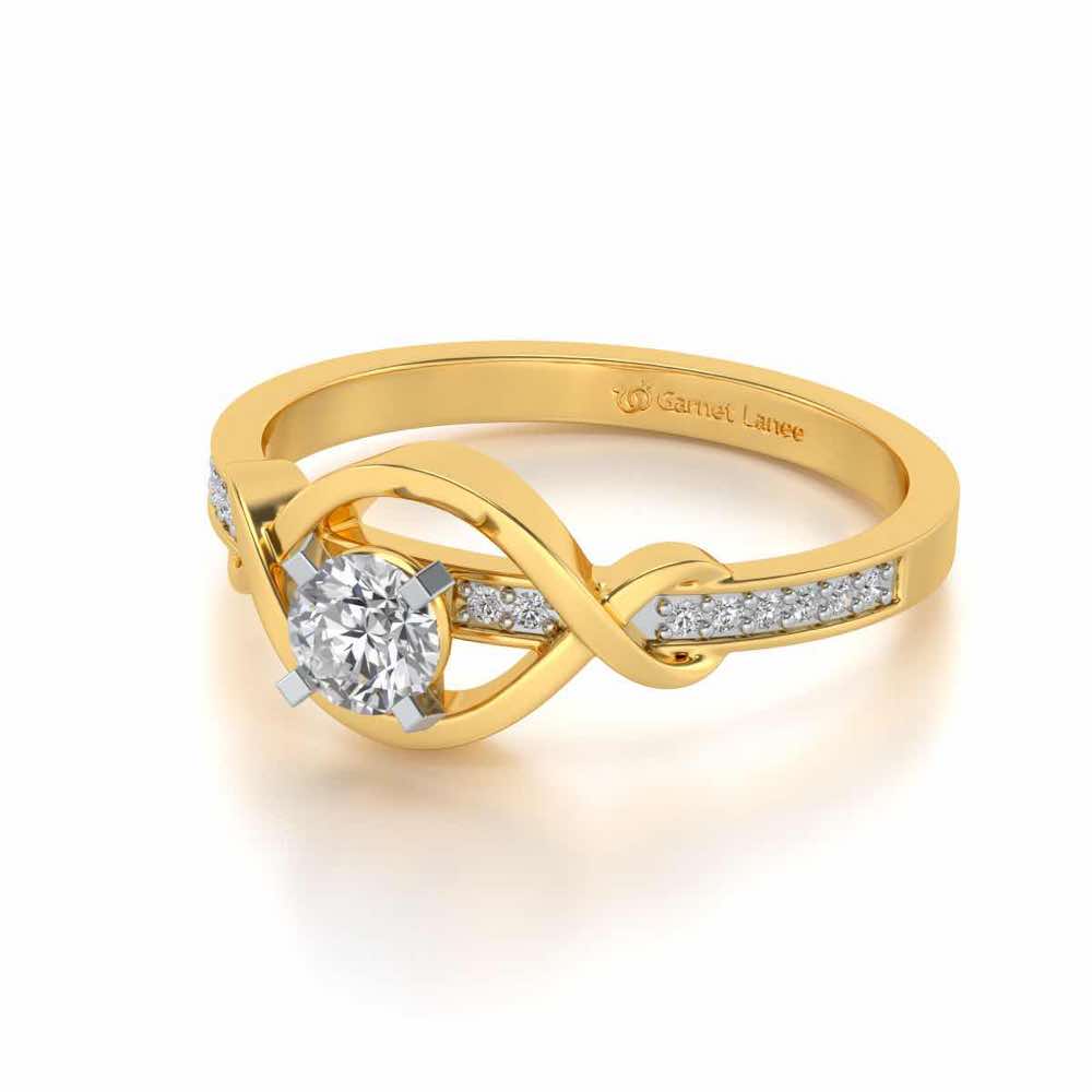 Endless desire Solitaire Silver Ring - Yellow Gold - Image 2