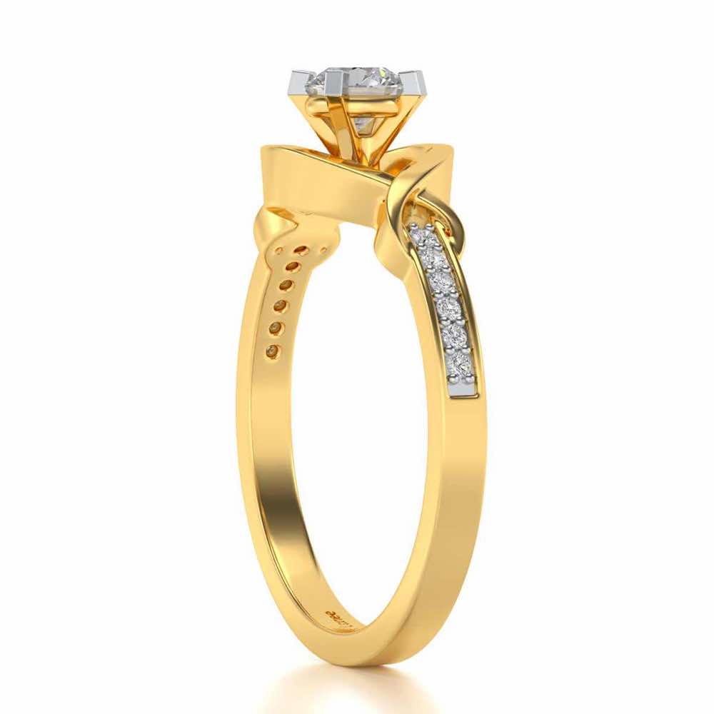 Endless desire Solitaire Silver Ring - Yellow Gold - Image 3