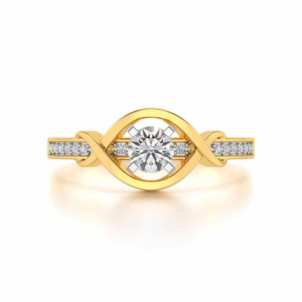 Endless desire Solitaire Silver Ring - Yellow Gold - Image 4