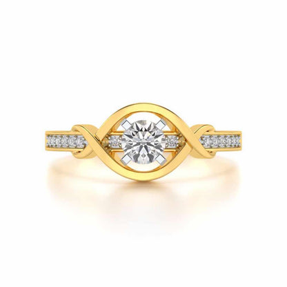 Endless desire Solitaire Silver Ring - Yellow Gold - Image 4
