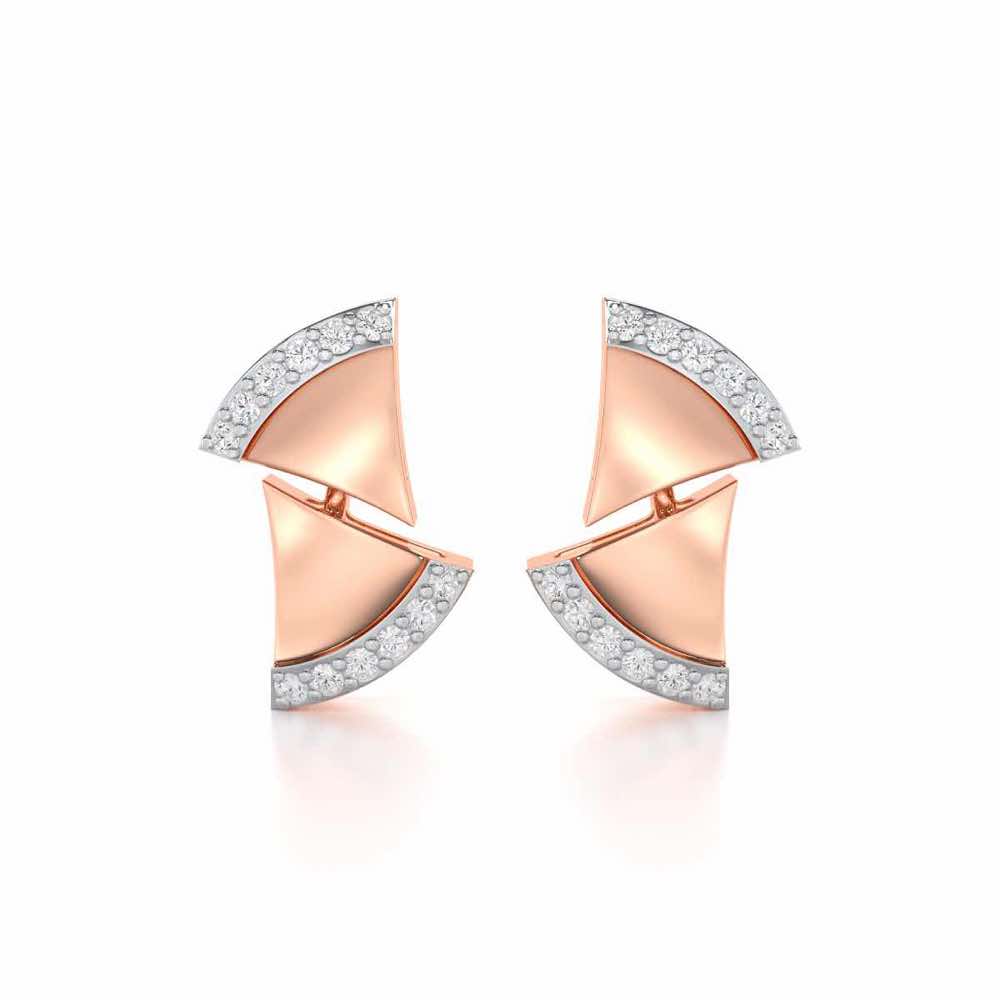 Energetic Resonance Silver Earrings - Rose Gold - Image 1